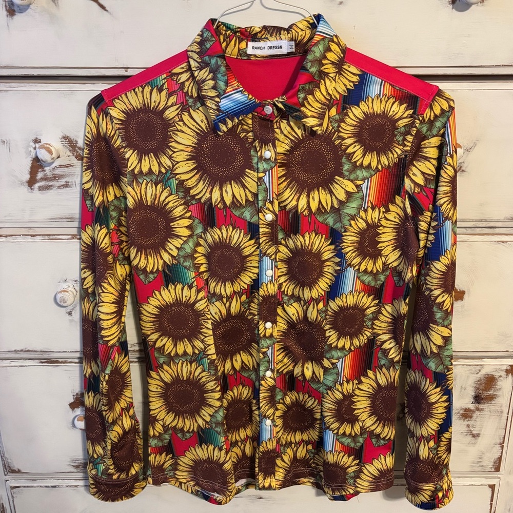 Medium- Sunflower Western Shirt